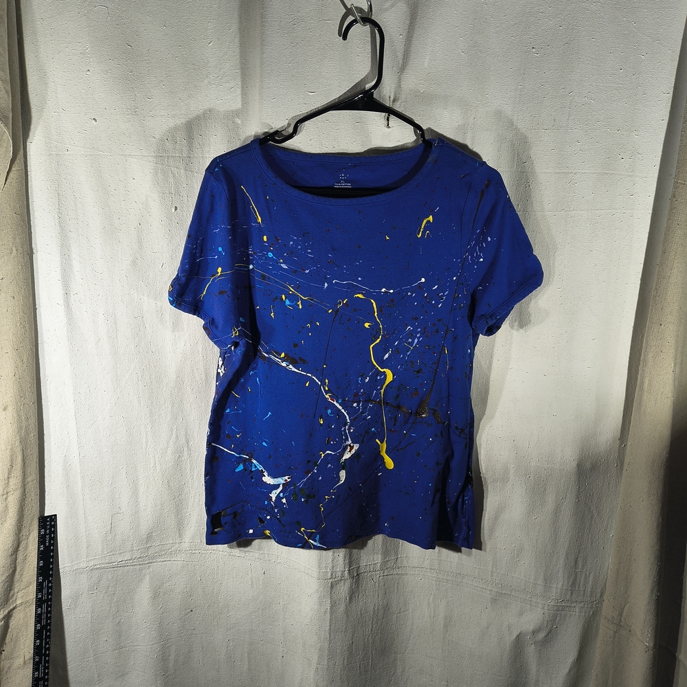 Timothy Designs Women's XL Royal Blue T-shirt W/Unique Street Wear Art Design